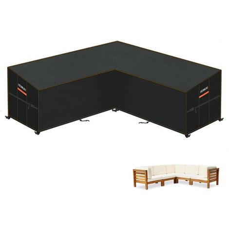 Abdeckhaube für Ecksofa L-Form 237x237cm, wasserdicht, UV-Schutz, mit Lüftung (1/5)