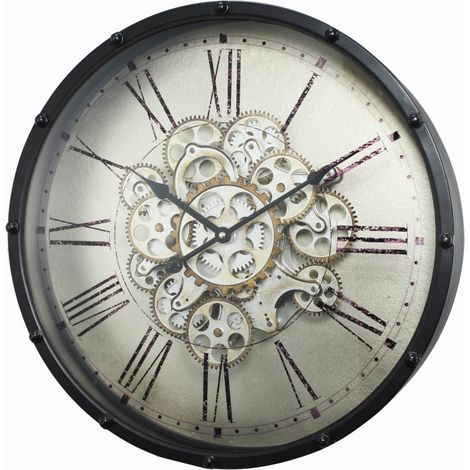 Horloge engrenages et chiffres romains 46cm