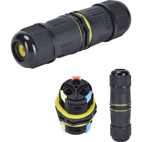 Connecteur de câble Alcapower 2 voies IP68 FAST pour câbles électriques, 3 pôles, 25 A 400 V, section 0,5-2,5 mm², connexion rapide et polyvalente