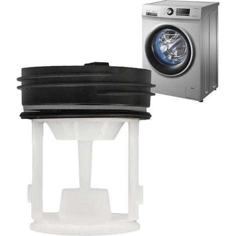 Filtre à peluches, Filtre à peluches de rechange, Filtre à peluches pour pompe de vidange de lave-linge, Filtre à peluches pour sèche-linge et lave-linge - Blanc-AquaForge (1/5)