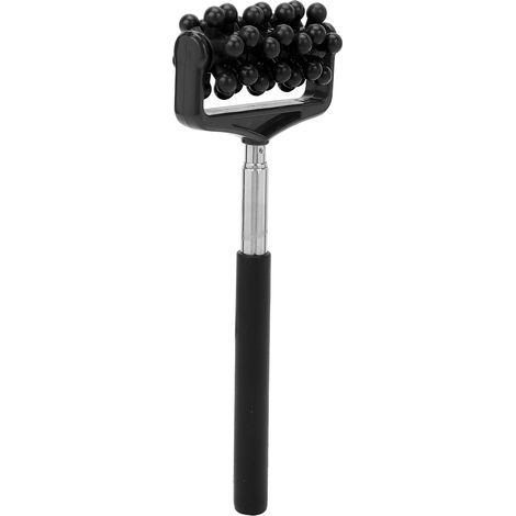 Bâton de Massage Télescopique pour le Dos - Rouleau de Massage pour Hommes et Femmes, Soulagement des Douleurs Musculaires - Noir