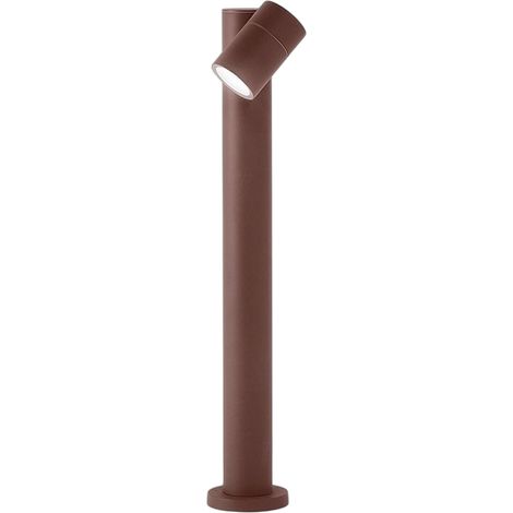 Borne de jardin avec ampoule E27 max. 35W, IP65, aluminium peint, borne extérieure, acier Corten - Perenz