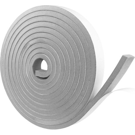 Grey Foam Seal Strip 20mm (W) x 10mm (D) Foam Rubber Self Adhesive Door Window Seal Door Seal Anti Collision Sound Insulation Total Length 5 (1/5)