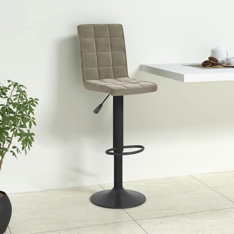 vidaXL Taburete de cocina de terciopelo gris claro (1/5)