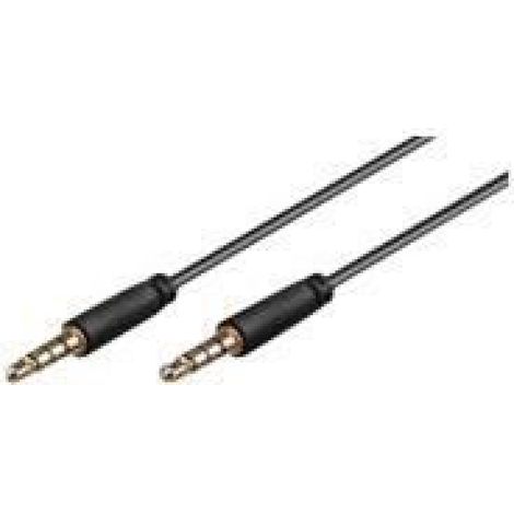 Câble Audio - 1 M - Connecteur Mini-Jack 3,5 Mm 4 Pôles - Pour iPod iPhone Haut-Parleur Amplificateur - Noir - 1 Pièce