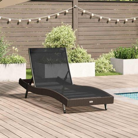 Sonnenliege 197 x 70 x 82 cm Poly-Rattan