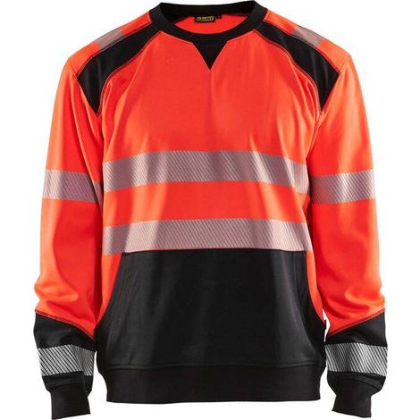 Felpa da lavoro ad alta visibilità 3541 - Rosso fluorescente/Nero 4XL (1/5)