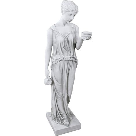 Design Toscano Ebe la dea della giovinezza Statua grega da giardino, poliresina, pietra antica, Grande 81 cm (1/4)