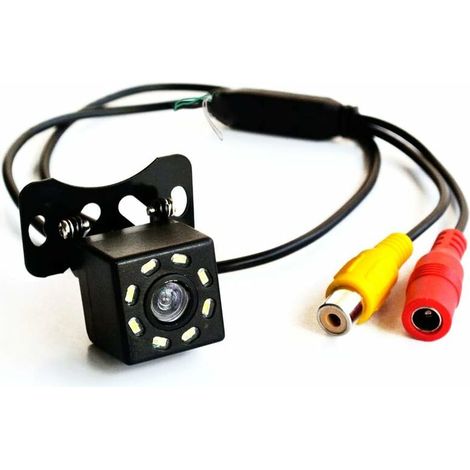 Caméra de recul HD CCD 8 LED Vision nocturne 170° Mini caméra de recul 12 V CC (avant ou arrière)