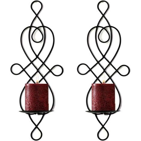 Chandelier Mural De Style Vintage, Chandelier en Fer Créatif, Décorations Murales De Jardin De La Maison, Chandelier Mural, Noir- (1/4)