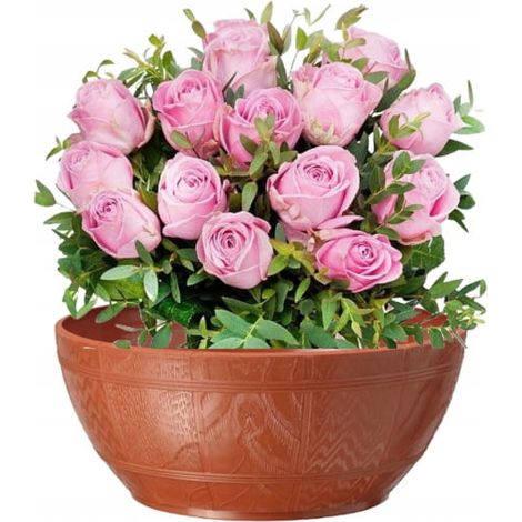 Holzähnliche Schale, 30 cm, Terrakotta Frostbeständiger Kunststoff-Blumentopf