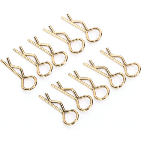 10 Pièces Attaches R en Métal Doré pour Châssis de Voiture RC 1/5 à 1/10, Fixations de Carrosserie (1/5)