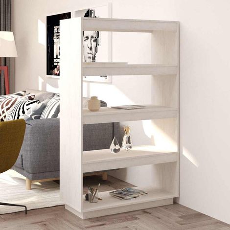 vidaXL Estantería/divisor espacios madera pino blanco 80x35x135 cm (1/5)
