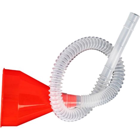 Embudo de llenado rápido, embudo de repostaje sin derrames (rojo), embudo de tubo largo y flexible (1/5)