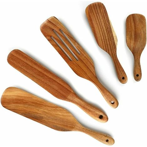 Ensemble en bois 5 pièces Ustensiles de cuisine en bois Outils de cuisine antiadhésifs (1/5)
