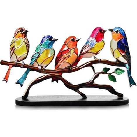 Colorful Bird Ornament, Acrylic Bird Figurines, Decorative Ornaments, Home Decor Gift, Modern Style, Tabletop Bird Decor for Living Room, Bedroom, (1/5)