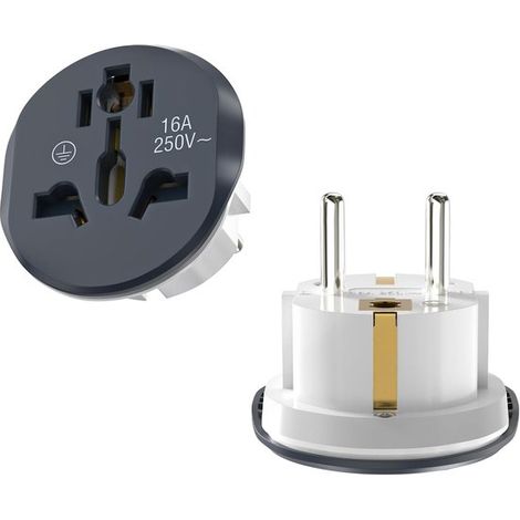 SnelShoppen,VIEVRE EU-Reiseadapter,2-teiliger Steckeradapter Deutschland/UK auf EU,Universal-Reisestecker für Europa,1