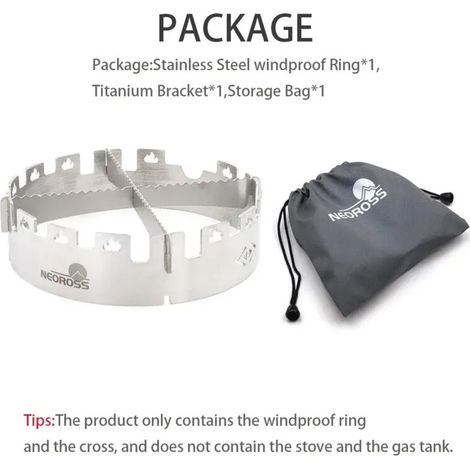 Pare-vent compatible avec le poêle à gaz Fire Maple Split Atmospheric Stove, avec support en titane et anneau coupe-vent en acier inoxydable. Accessoires de camping pour réchauds de cuisine portables. (1/5)