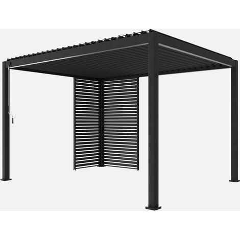 Pergola bioclimatica 3x4m in alluminio  + 1 persiana 1m + 1 persiana 1.3m