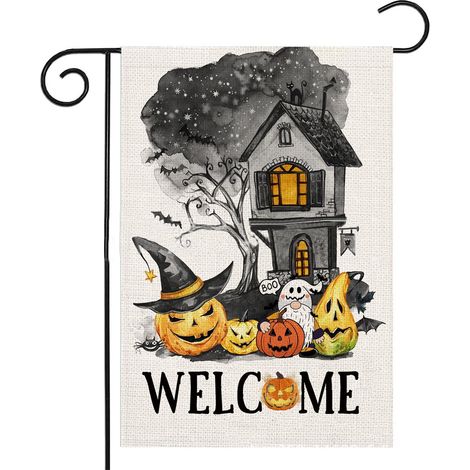 Drape De Jardin Halloween - Double Face - Résistant Aux Intempéries - Pour Extérieur - 1 Pièce (1/5)