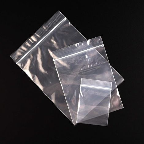 TUPARKA 3 tailles, 300 sacs en plastique transparents réutilisables avec fermeture éclair, refermables et imperméables, pour la cuisine et les loisirs créatifs. (1/5)
