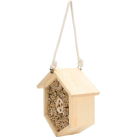 Bienenhaus aus Holz, dekoratives hängendes Insektenhotel für den Garten, Insektenunterstand im Freien (1/5)