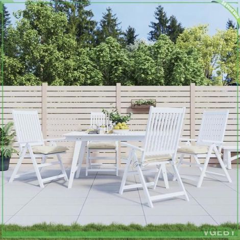 361457 Coussins de chaise lot de 4 blanc crème 40x40x7 cm tissu oxford (1/5)