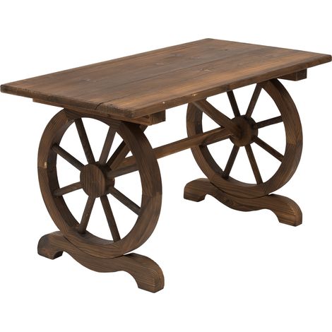 Mesa de jardín de madera natural 113 x 60 x 65 cm (1/5)