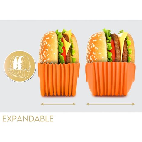 Coque à Burger Réutilisable et Élastique, Écologique pour Enfants et Personnes Âgées (1/5)