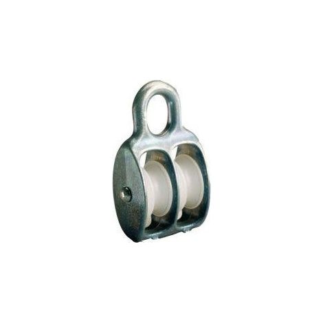 Polea doble galvanizado para cuerda Ø b. 8,0mm