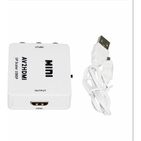 Convertiseur adaptateur AV/RCA vers HDMI support 1080P pour HDTV projecteur (1/3)