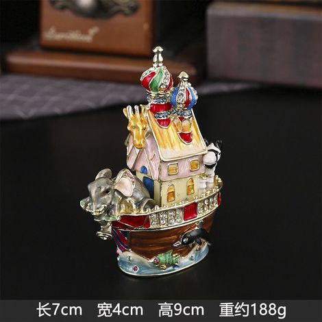 Boîte à bijoux/rangement d'accessoires à couvercle magnétique incrusté de diamants, motif cirque pirate (1/5)