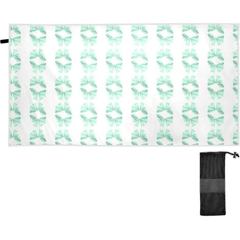 Serviette de plage Burbuja vert clair, à nœuds, ultra-absorbante, légère, séchage rapide, anti-sable, idéale voyages, piscine, sport, yoga (31" x 71") (1/5)