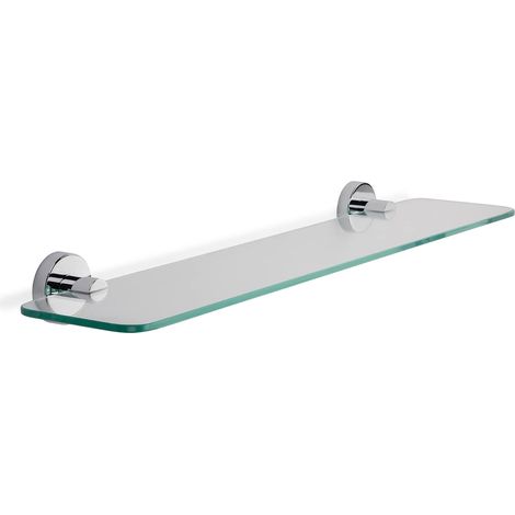 Croydex Flexi-Fix Glass Bathroom Shelf, Chrome, 59cm Length - Metra (1/5)