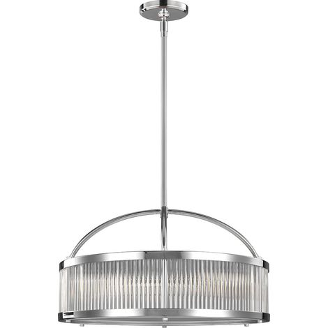 Suspension LED chromée verre 3xG9 Feiss Paulson IP44 (1/5)