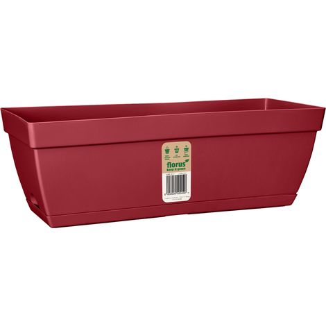 Florus Paris Balcony Trough 50 Deep red Fioriera Rettangolare