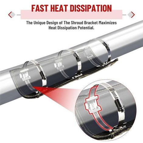 Convient aux écrans thermiques d'échappement en alliage de titane, mesurant 6 x 12 pouces, avec une température de résistance à la chaleur allant jusqu'à 1350 °F, protégeant les composants sensibles à (1/3)