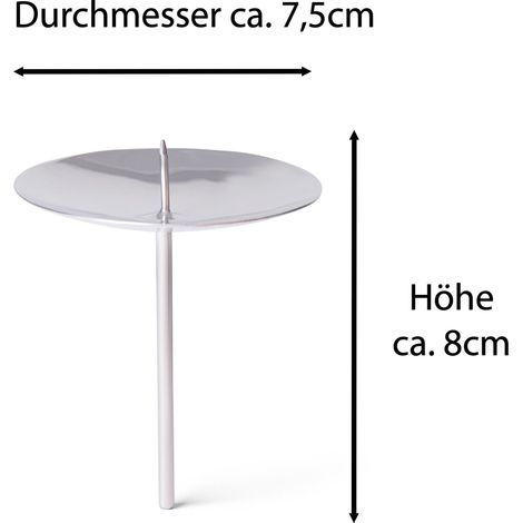 4x Novaliv Kerzenständer Kerzenpick, Kerzenpin, Kerzenhalter, 4x Mit Dorn 8 cm Silber (1/5)