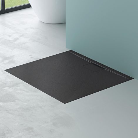 Mai & Mai Piatto Doccia 70x100 cm, Spessore 3cm, Piatto Doccia Rettangolare Ultrasottile in Resina Effetto Pietra, Antiscivolo Indistruttibile, Antracite Opaco, Geoma07 (1/5)