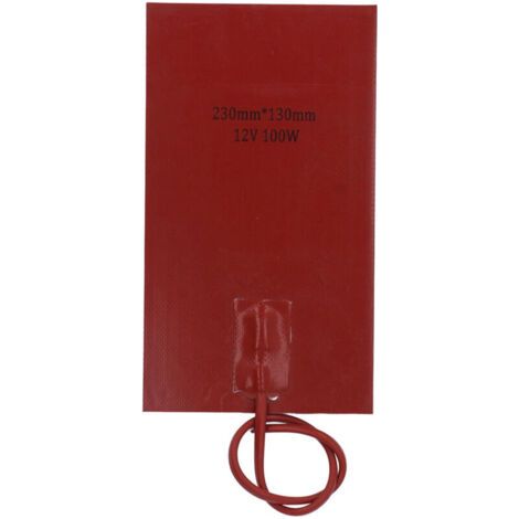 QORVA- Padle de chauffage du réservoir de carburant 100W 230 mm Longueur 130 mm Largeur Chauffage rapide Silicone étanche DC12V