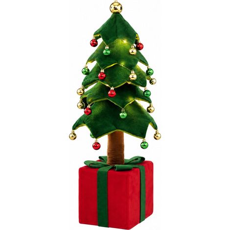 Ad Trend Albero di Natale con Base Pacco Regalo e 51 LED 35x35x70 cm Verde Rosso (1/2)