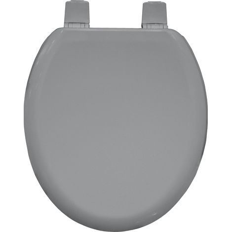 Traditional Toilet Seat Grey Bathroom Round Bottom Fix Wood Bemis Sta-Tite (1/3)