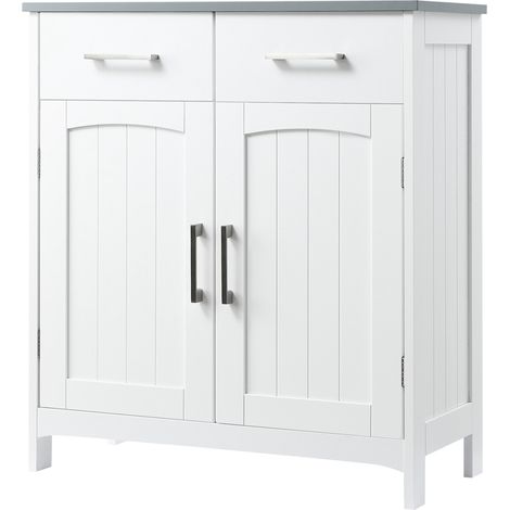 Meuble de salle de bain 2 portes 2 tiroirs MDF 68x33x76cm