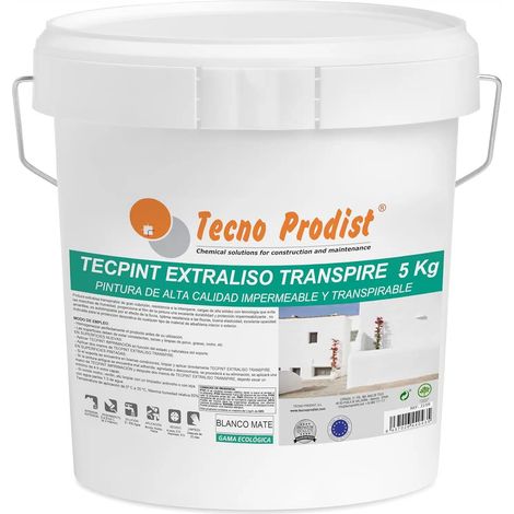 Tecno Prodist Tecpint Extraliso Transpire - Pintura transpirable, Ecológica, Impermeable (Blanco)