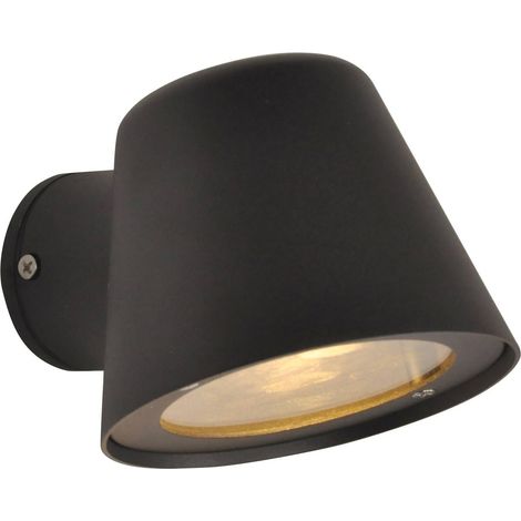 Applique Murale Extérieure Intérieur Spot IP44 Aluminium Noir Résistant Style Moderne avec Ampoule GU10 5W 2700K Blanc Chaud pour Patio Jardin (1/5)