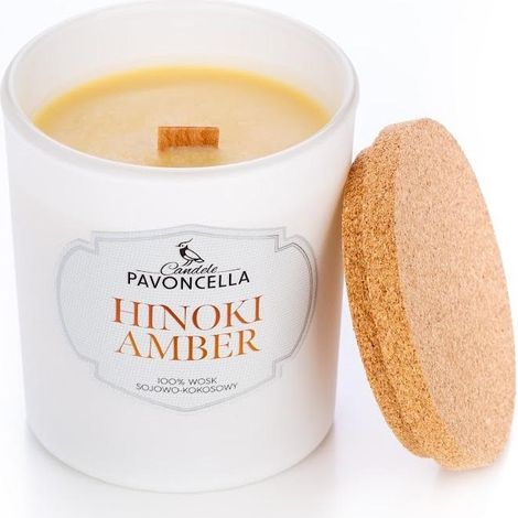 Hinoki Amber weiße Sojakerze 135 g