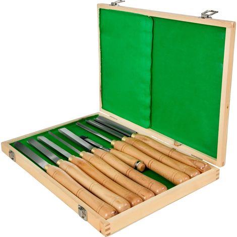 Outils de tournage du bois, construction en acier au carbone, design ergonomique, 8 PCS-Burlywood (1/2)