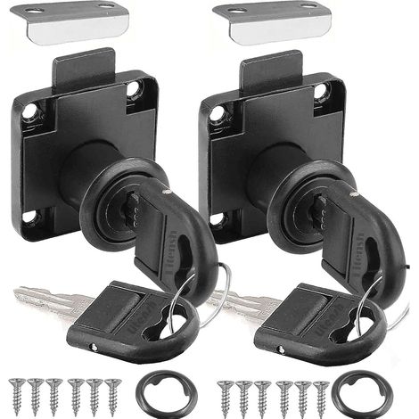 4pcs verrou à came avec clé différente, serrures barillet boîte aux lettres serrure casier verrou placard serrure d'armoire de sécurité pour meubles, armoire, tiroir, bureau. (1/5)