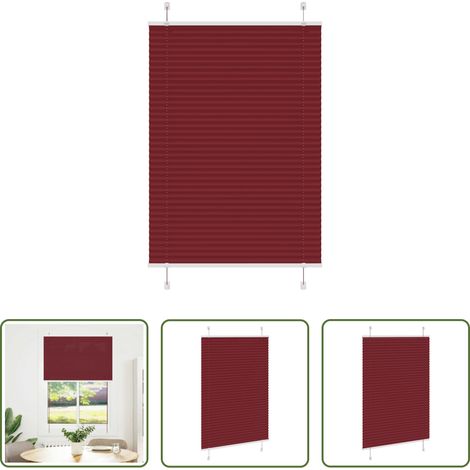 vidaXL Sonnenschutz - Plissee Bordeauxrot 90x150 cm Stoffbreite 89,4 cm Polyester (1/5)