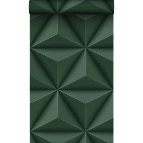 papier peint graphique 3D vert foncé - Origin Wallcoverings (1/5)